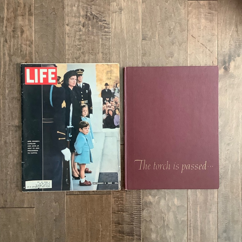Kennedy Assignation Vintage LIFE Magazine and A Torch is Passed Book Set